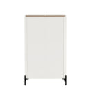 Manhattan Comfort Abbey 31.5" Modern Décor Cabinet - Maple and Off White - Set of 2-MDF/MDP: Cleaning: Wipe with a damp cloth, avoiding excessive moisture. Avoid: Harsh chemicals or abrasive cleaners that can damage the surface. Care: Keep away from excessive humidity, as product can swell or warp when exposed to water or moisture. Protection: Use coasters or mats to avoid scratches or stains