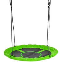 Outsunny Saucer Swing Giant Hanging Tree Swing, Nest Web Rope Seat - Green-Perfect lounging space to play, read, listen to music, daydream, relax . 
