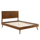 Modway Alana Wood Twin Platform Bed with Splayed Legs - Walnut-Twin Platform Bed Frame