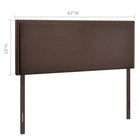 Modway Region Nailhead Upholstered Queen Headboard - Dark Brown-Nail button trim