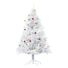 HOMCOM 5' Artificial Christmas Tree with Ornaments - White-White creates a cool atmosphere, add special to traditional holiday 