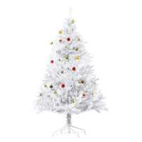 HOMCOM 5' Artificial Christmas Tree with Ornaments - White-White creates a cool atmosphere, add special to traditional holiday 