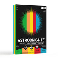 Astrobrights 65lb Cover Paper - 8.5" W x 11" H - Primary 5-Colour - 100 Sheets (91646)-Basis Weight: 65 lb./176 gsm