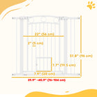 PawHut Dog Gate with Cat Door with 2 Extension Kits - 30"-41" W x 38" H-Easy lock mechanism with a soft push