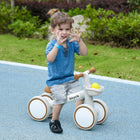 Qaba Toddler Balance Bike with Adjustable Seat - Brown-Adjustable seat suits children ages 12-36 months 