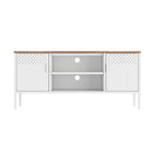 Manhattan Comfort Landen 47.3" Modern TV Stand - White-Modern Metal TV Stand for Living Room Use