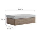 Modway Convene Outdoor Patio Rectangle Ottoman - Cappuccino/Grey-Synthetic Rattan Weave