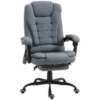 Vinsetto 7-Point Vibrating Reclining Massage Office Chair with Footrest and  Swivel Wheels - Grey
