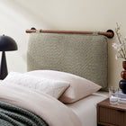 Modway Anela Wall-Mounted Chenille Upholstered Twin Headboard - Oat Walnut-Chenille Upholstery