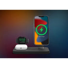 mophie Snap+ 3-in-1 Stand with BYO Watch - Black-The snap adapter attaches to any Qi-enabled smartphone so it can magnetically attach to the wireless charging stand