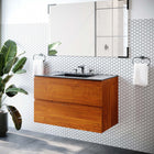 Modway Scenic 36" Wall-Mount Bathroom Vanity - Cherry/Black-Melamine Construction