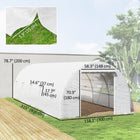 Outsunny Large Walk in Tunnel Greenhouse - Premium Steel Frame - 26' x 10' x 6.6'- A zipper door can be widely opened for easy access this outdoor greenhouse
 