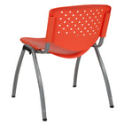 Flash Furniture HERCULES Series Plastic Stack Chair with Titanium Frame - Orange-Orange Plastic Seat and Back