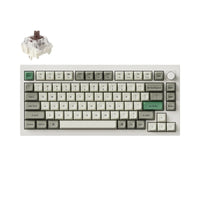 Keychron Q1 Max RGB Wireless Mechanical Keyboard - Brown Switch - 75% Layout with Knob - Shell White-Exceptional Connectivity: Seamlessly switch between devices with the 2.4 GHz wireless connection or Bluetooth 5.1, offering fast response times and multitasking capabilities across your computer, phone, and tablet.