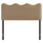 Modway Athena Stain-Resistant Performance Velvet Queen Size Headboard - Taupe-Seven Adjustable Mounting Positions