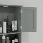kleankin Bathroom Wall Cabinet with Shelf and Drawers - Grey-Assembly required