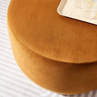 Modway Tilden Large 29" Round Performance Velvet Upholstered Ottoman - Rust/Natural-Rubberwood Plinth Base