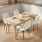 HOMCOM Dining Chairs with Metal Legs - Cream White - Set of 4-Powder coated steel frame ensures durability and strength