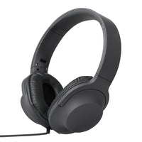 Basic Tech Wired Over The Ear Foldable Headphones - Charcoal-Universal