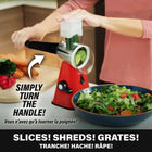 Nutrislicer Rotary Cheese Grater, Vegetable Chopper and Kitchen Slicer-Stable & secure chopper: the Nutrislicer’s strong suction base keeps it firmly in place on any flat surface, allowing you to chop, slice, and grate with confidence.