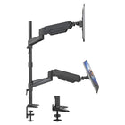 SHOPPINGALL Extra Long Vertically Stacked Dual Gas Spring Monitor Arm for 15”-32” Screens - SA-GA24L-Black-[ENHANCED COMPATIBILITY] Engineered to securely hold two 15"-32" monitors, each arm bears up to 17.6lb/8kg. The mounting arms are compatible with 75mm x 75mm or 100mm x 100mm VESA mounting holes.