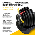 MotionGrey BDST Adjustable Dumbbell, Barbell Converter and Stand Bundle for Home Gym - 5-52.5 lb - 1 Set-Barbell converter expands the setup beyond standard dumbbell exercises