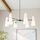 Modway Beacon 6-Light Chandelier - Opal Black-Ceiling Canopy With Swivel Adaptor