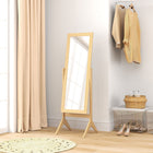 HOMCOM Full Length Mirror - 18.5" W x 58.25" H - Brown-Material: MDF, Glass Mirror 