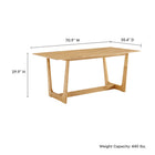 Modway Solara 71" Rectangle Wood Dining Table - Natural-Natural Wood Finish