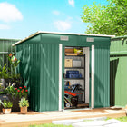 Outsunny Outdoor Garden Shed with Lockable Doors - 80" x 51" - Green-Keeps belongings safe from pests, sun, rain, and snow
