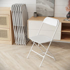 Flash Furniture HERCULES Series Premium Plastic Folding Chair - White - 10 Pack-Folded Size: 17.5"W x 2.5"D x 38.25"H