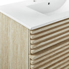 Modway Render 36" Faux Travertine Bathroom Vanity With Sink - White-8