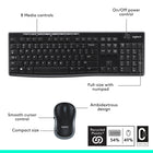 Logitech MK270 Wireless Keyboard and Mouse Combo for Windows-Upgrade to Logitech MK540 Combo: Experience increased comfort with the MK540 combo, featuring scooped keys, palm rest, full-size mouse with soft rubber grips, and customizable shortcuts
