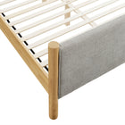 Modway Maven Queen Size Fabric Upholstered Platform Bed - Wheat Oak-Weight Capacity: 794 lb