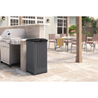 Suncast Trash Hideaway - Peppercorn-Functional latching lid to conceal garbage or recycled items.