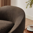 Modway Sadie Slipcovered Linen-Blend Round Accent Chair - Cocoa-Spring Support