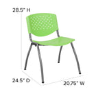 Flash Furniture HERCULES Series Green Plastic Stack Chair with Titanium Frame-Perforated Back allows air circulation