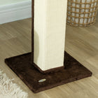 PawHut 32" Cat Scratching Post with Sisal Teasing Ball - Brown-Materials: Particleboard, Plush, Sisal 