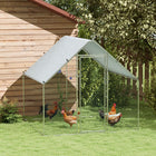 PawHut Metal Walk-in Chicken Coop Enclosure with Cover - 6.6' x 6.6' x 6.6'-Robust construction made from solid galvanized steel 