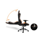 COUGAR Outrider Reclining and Tilting Gaming Chair - Black and Orange-Adjustable Backrest Angle up to 180 degrees