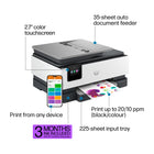 HP OfficeJet Pro 8125e All-in-One Printer with 3 months instant ink-WIRELESS PRINTING - Stay connected with our most reliable dual-band Wi-Fi, which automatically detects and resolves connection issues