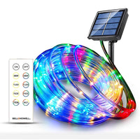 Bell+Howell 50-ft Solar USB Rope Light Color Changing with Remote -Bionic rope lights are the perfect way to light up your bedroom, living room, yard, driveway, walkaways and much more with its unique 2 in 1 design- the LED lights can be solar or USB powered