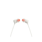 JBL Tune 110 In-Ear Headphones, White-Tangle-free flat cable that’s durable and won’t tangle up in knots