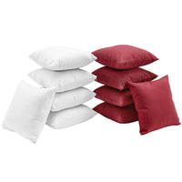 Modway Gather Outdoor Patio Pillow Set - White Red - Set of 10-Water & UV Resistant