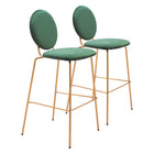 Zuo Odessa Barstool - Green/Gold - Set of 2-Ergonomic and supportive footrest