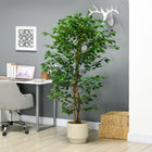 HOMCOM 6' Artificial Ficus Tree for Home Decor - Green-Colour: Green 