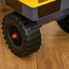 Qaba Kids Ride-On Excavator and Digger Truck - Yellow-Fully controllable digging bucket and grab bucket manually, flexible arms and joints allow kids to operate the excavator with ease 