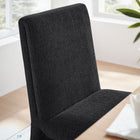 Modway Emory Fabric Upholstered Dining Side Chair - Ebony-Non-Marking Floor Glides