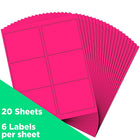 JAM Paper Mailing Address Labels, 3 1/3 x 4, Neon Pink, 3 sets of 120 (354328046g)-Pink