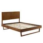 Modway Alana Wood Queen Platform Bed with Angular Frame - Walnut-Queen Platform Bed Frame